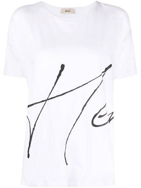  Herno Camiseta Con Logo Estampado - Blanco 
