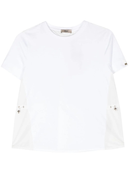  Herno Camiseta Con Panel En Contraste - Blanco 