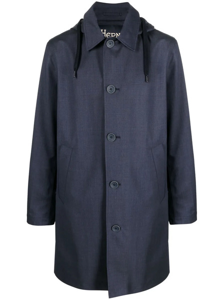  Herno Parka Con Botones - Azul 