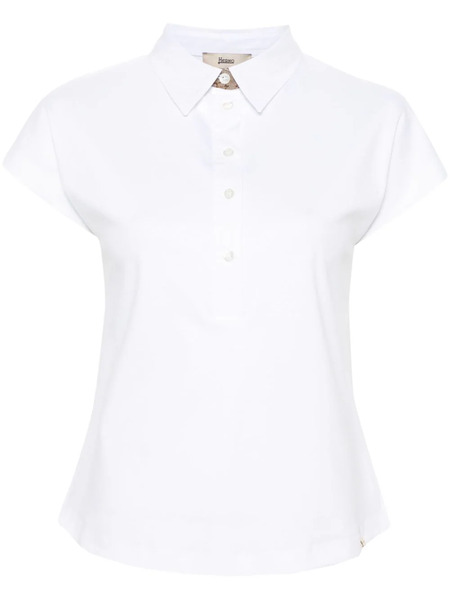  Herno Polo Con Franja Del Logo - Blanco 
