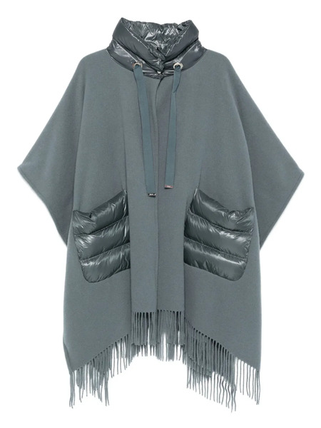  Herno Poncho Con Bolsillo Acolchado - Azul 