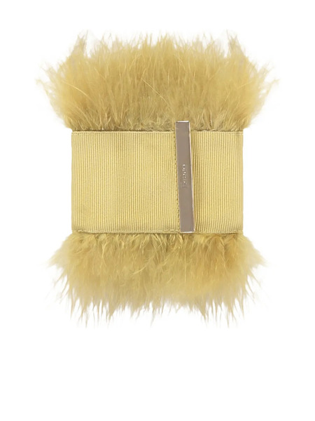  Herno Pulsera Con Plumas Artificiales - Amarillo 