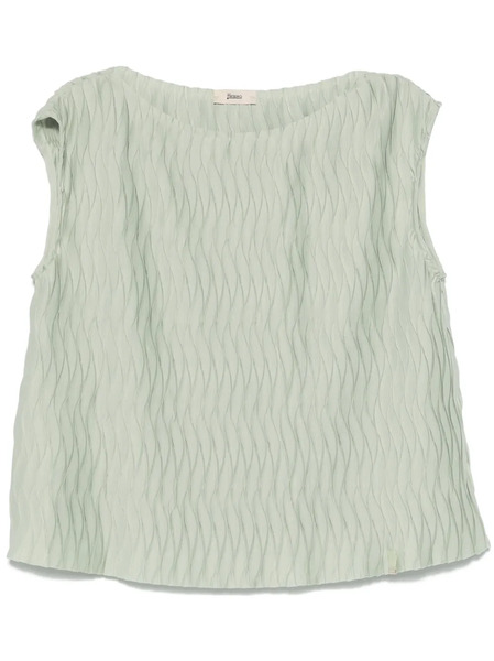  Herno Top Con Efecto Arrugado - Verde 