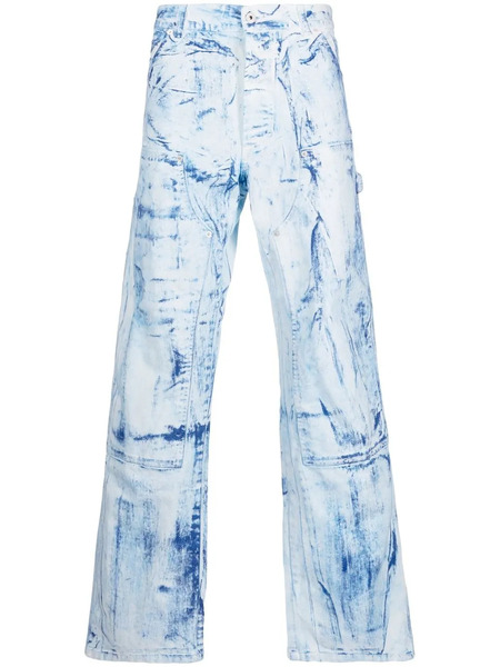  Heron Preston Vaqueros Con Efecto Envejecido - Azul 