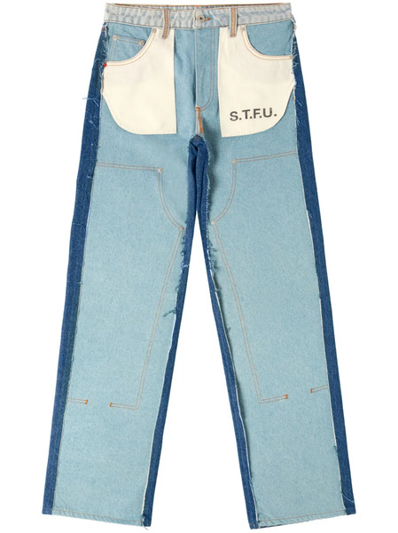  Heron Preston Vaqueros Con Paneles De Talle Medio - Azul 