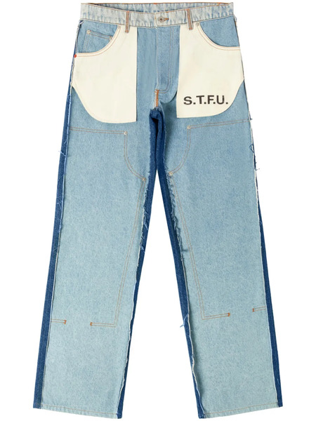  Heron Preston Vaqueros Con Parche Del Logo - Azul 