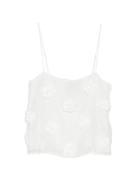  Herskind Top Frida Con Textura Floral - Blanco 