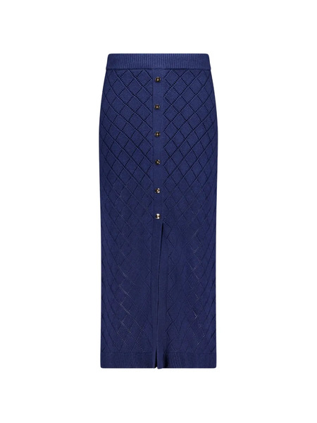  Hevron Falda Con Motivo De Rombos - Azul 