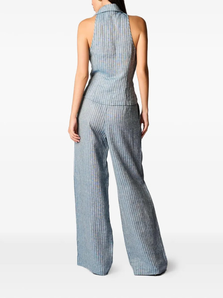  Hevron Pantalones Anchos A Rayas - Azul 