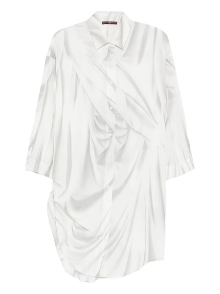  High Camisa Drapeada Con Botones - Blanco 
