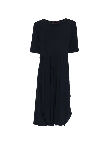  High Vestido Midi Con Cuello Redondo - Azul 