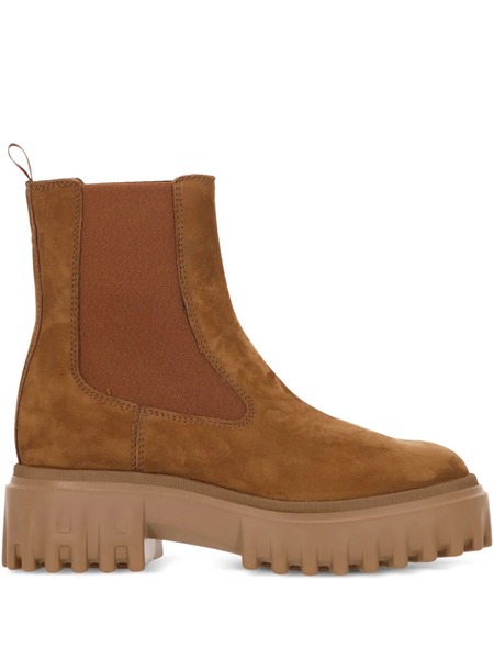  Hogan Botas Con Plataforma Y Panel Elástico - Marrón 