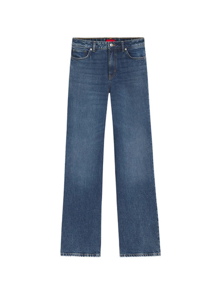  Hugo Logo-patch Straight-leg Jeans - Azul 