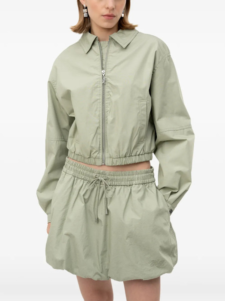  Hugo Mini Drawstring Bubble-hem Skirt - Verde 