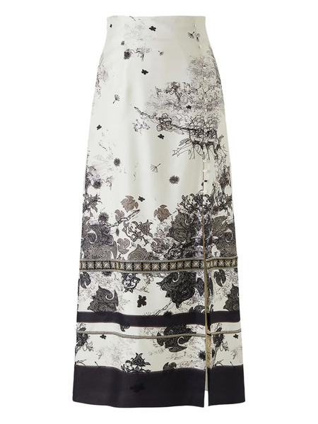  Hui Milano Falda Con Estampado Gráfico - Blanco 