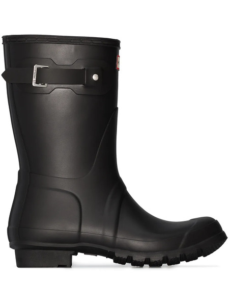  Hunter Botas Impermeables Con Parche Del Logo - Negro 