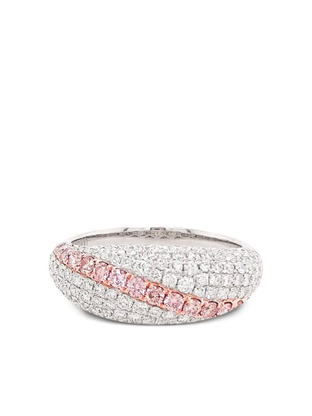  Hyt Jewelry Anillo En Oro De 18 Ct Con Diamantes Y Platino - Plateado 
