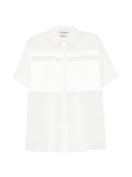  Iceberg Camisa Con Panel Translúcido - Blanco 
