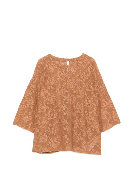  Imperial Top De Encaje Con Cuello Redondo - Neutro 