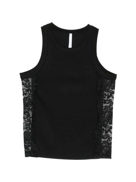  Imperial Top Sin Mangas Con Encaje - Negro 