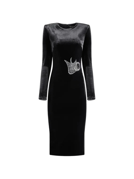  Imroska Vestido Midi Self Portrait Cocktail - Negro 