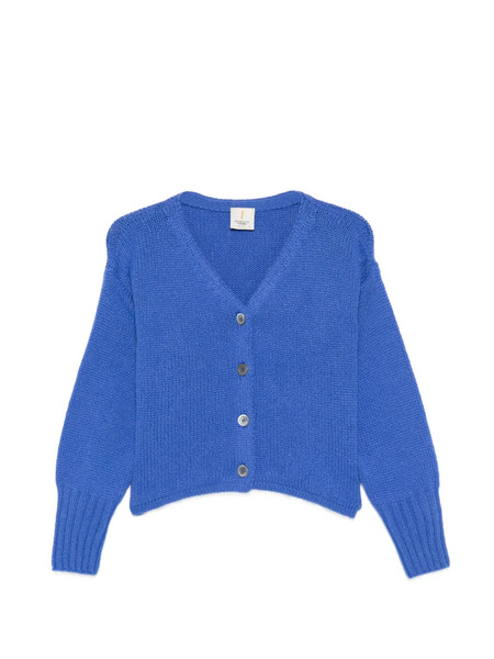  Incentive! Cashmere Cárdigan Con Botones Y Cuello En V - Azul 