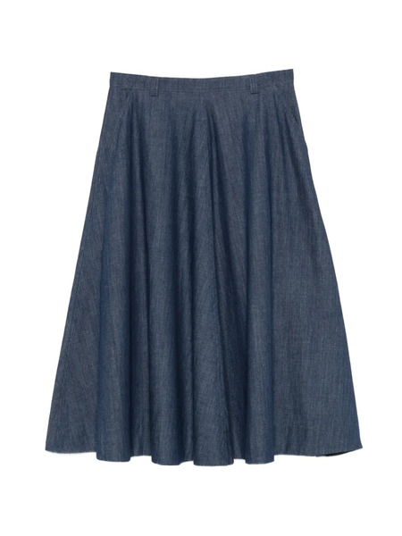  Incotex Falda Midi Acampanada - Azul 