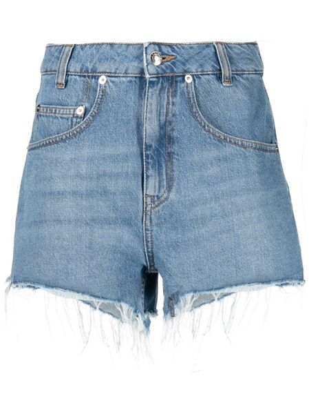  Iro Pantalones Vaqueros Cortos Con Dobladillo Deshilachado - Azul 