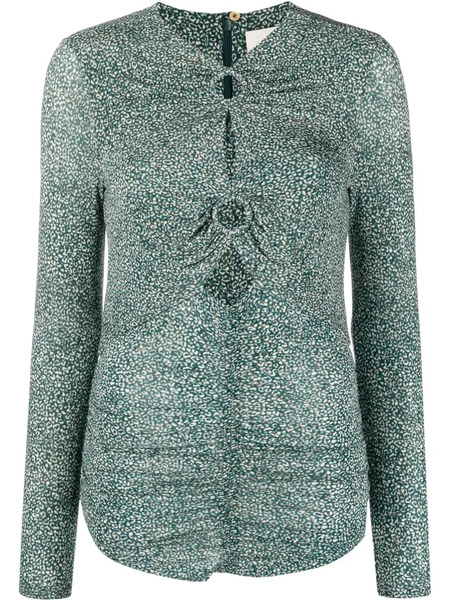  Isabel Marant Top Joneli Con Animal Print - Azul 