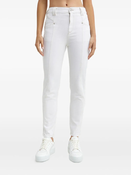  Isabel Marant Vaqueros Con Parche Del Logo - Blanco 