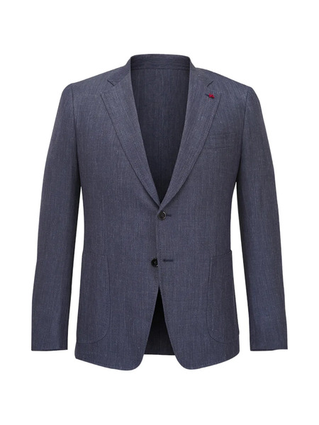 Isaia Blazer Con Efecto De Mezcla - Azul 