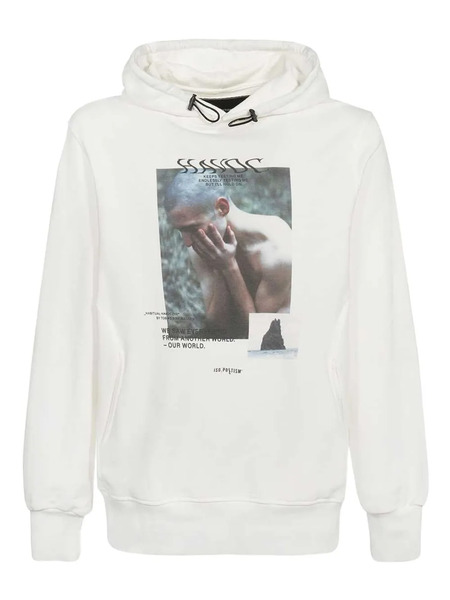  Iso.poetism Sudadera Estampada De Algodón Con Capucha - Blanco 