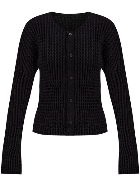  Issey Miyake Pleated Cardigan - Negro 