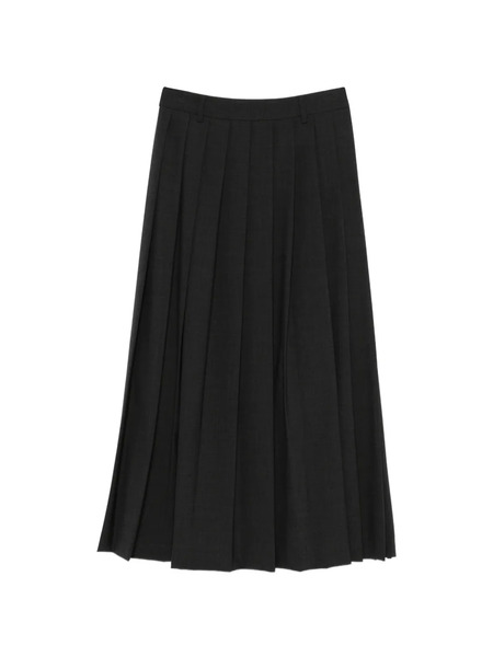  Ivory Paris Falda Midi Plisada - Negro 