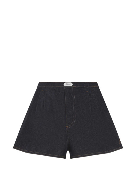  Jacquemus Bermudas Amelo De-nîmes Con Logo Bordado - Azul 