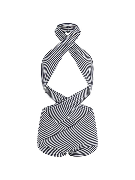  Jean Paul Gaultier Mono Largo A Rayas - Blanco 