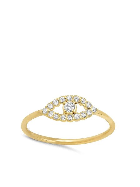  Jennifer Meyer Anillo Abierto Con Motivo De Ojo Turco En Oro Amarillo De 18kt Con Diamantes Mini - Dorado 