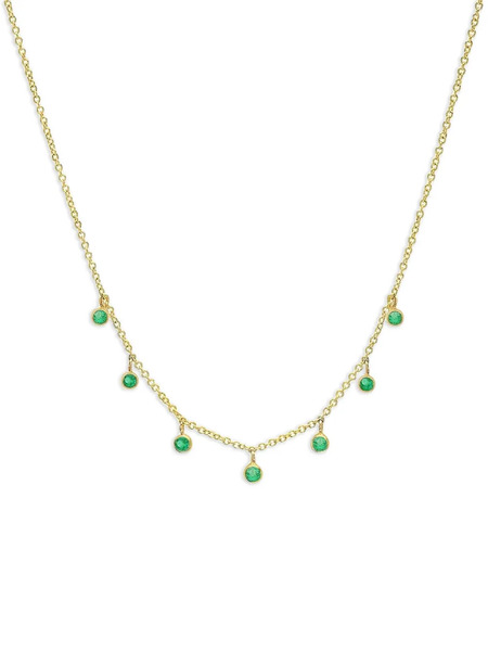  Jennifer Meyer Collar Mini Con Esmeralda En Bisel - Dorado 
