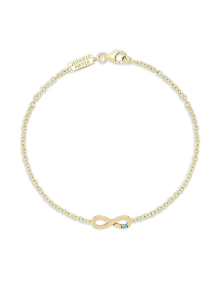  Jennifer Meyer Pulsera Infinity Con Turquesa - Dorado 