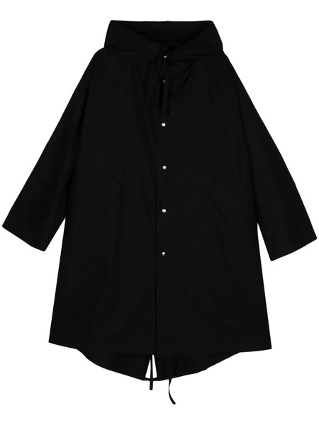  Jil Sander Abrigo Con Capucha Y Logo - Negro 