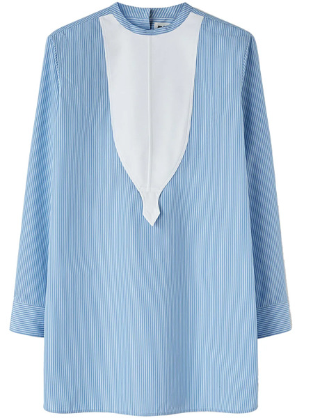  Jil Sander Blusa De Algodón A Rayas - Azul 