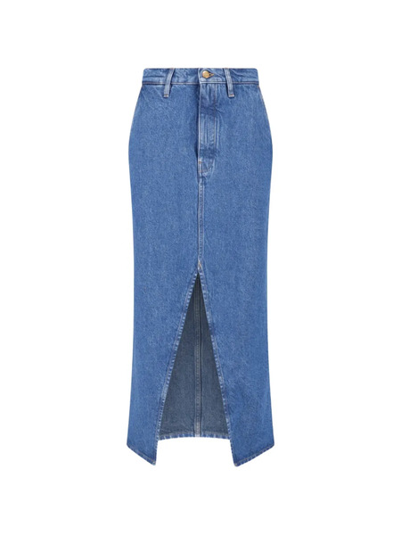  Jil Sander Falda Larga Vaquera - Azul 