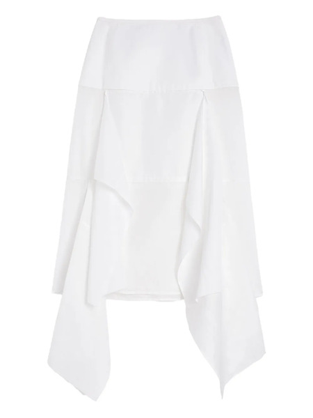  Jil Sander Falda Midi De Algodón - Blanco 