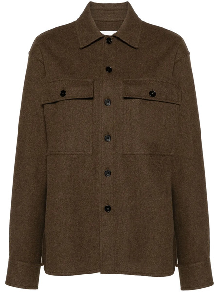  Jil Sander + Felted Wool Overshirt - Verde 