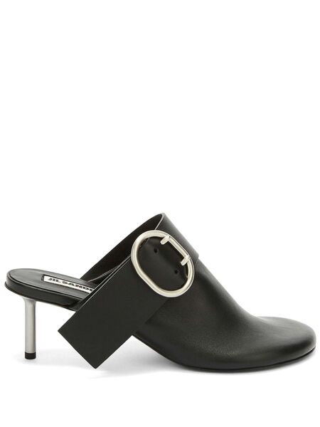  Jil Sander Mules Con Hebilla - Negro 