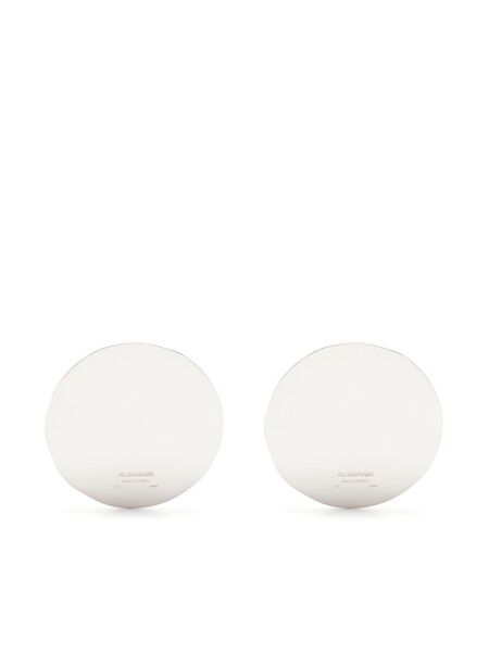  Jil Sander Pendientes Con Placa Esmaltada - Plateado 