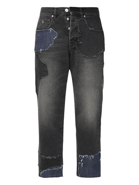  John Richmond Vaqueros Con Diseño Patchwork - Negro 