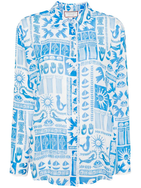  Johnny Was Camisa Acantha - Azul 