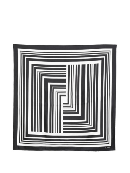  Joseph Corbata De Seda Con Estampado Geométrico - Negro 
