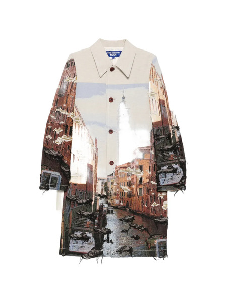  Junya Watanabe Man Abrigo Deshilachado - Neutro 